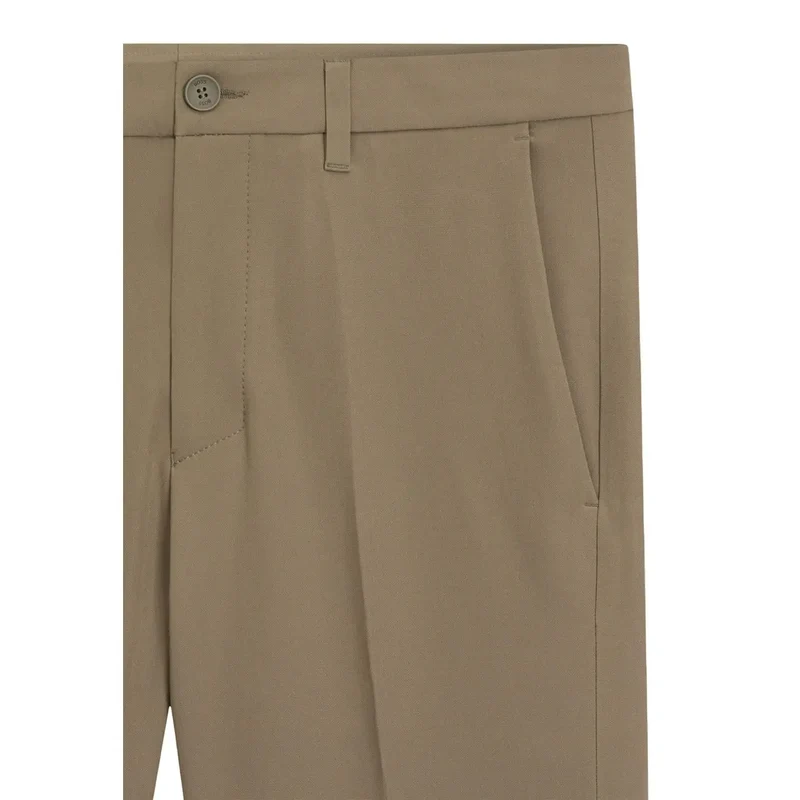 Pantalons pour Hommes Patron Beige Polyester Élasthanne Étirement Coupe Slim