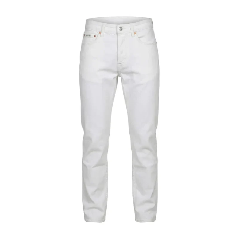 Pantalons pour Hommes Calvin Klein Jeans Blanc Coton Élasthanne