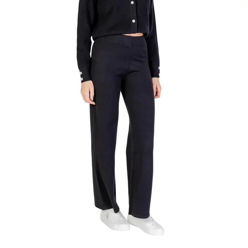 Pantalon pour femmes en viscose noire, hiver, saison automne-hiver