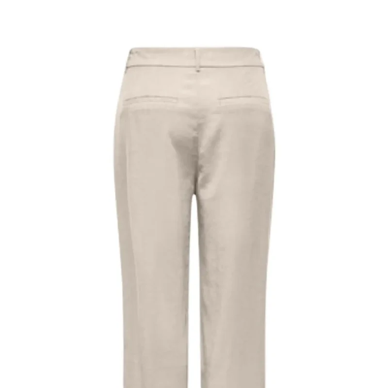 Onlyfemmes Pantalons droits beiges en viscose coupe régulière