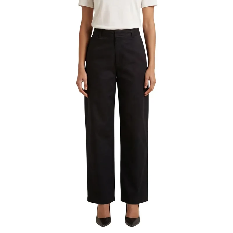 Pantalon femme en coton noir Jacqueline De Yong, taille 15367918
