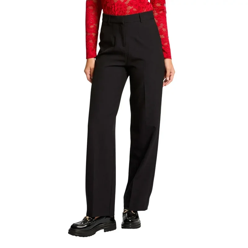 Pantalons pour femmes Morgan De Toi noir en polyester élasthanne Poya