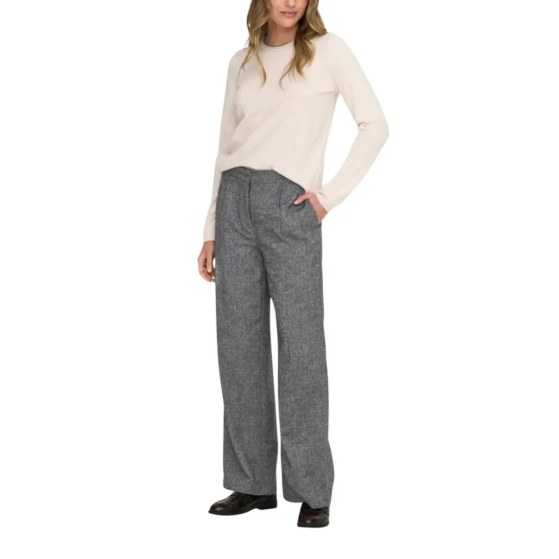 Only Pantalons pour Femmes Gris en Polyester Pour l’Automne et l’Hiver 15360269