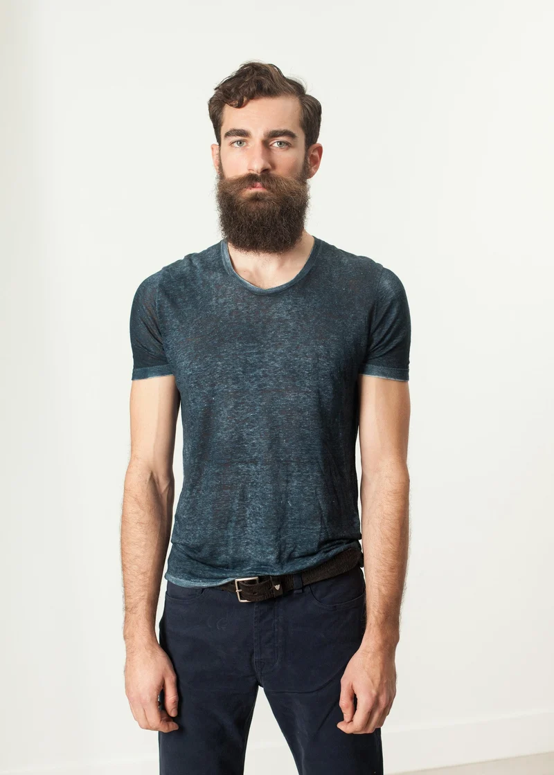 Melange T-Shirt in Navy/Black -UEB