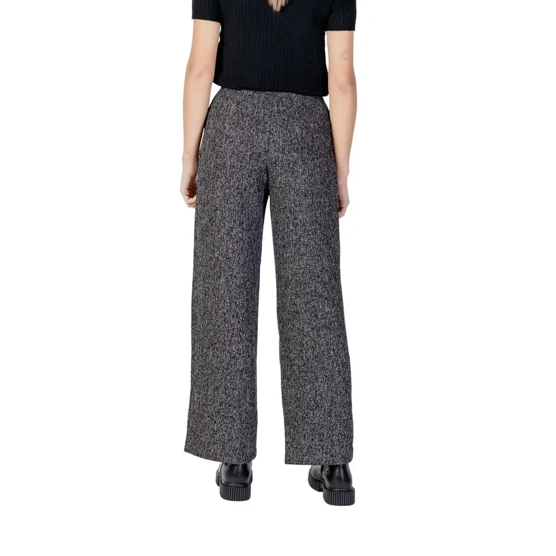 Pantalons pour femmes Jacqueline De Yong noirs à fermeture éclair avec boutons d’automne et d’hiver