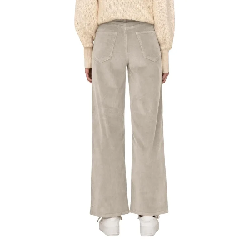Pantalon en coton beige pour femmes coupe régulière taille 28