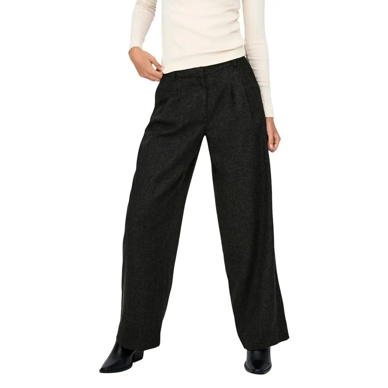 Pantalon noir pour femmes Jacqueline De Yong à fermeture éclair et poche frontale