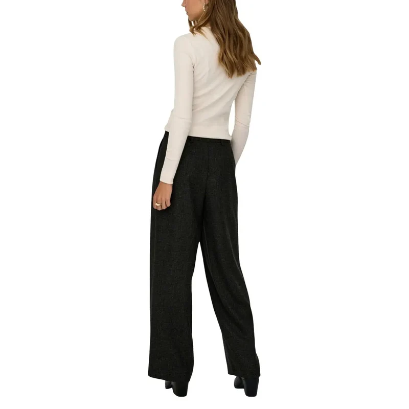 Pantalon noir pour femmes Jacqueline De Yong à fermeture éclair et poche frontale