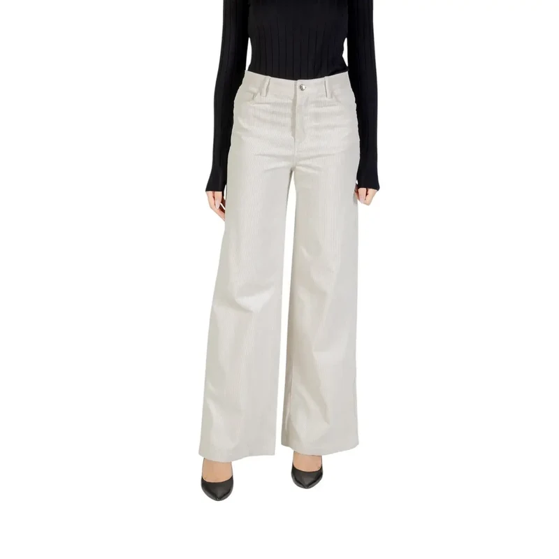 Pantalon en coton blanc Liu Jo pour femmes avec poches