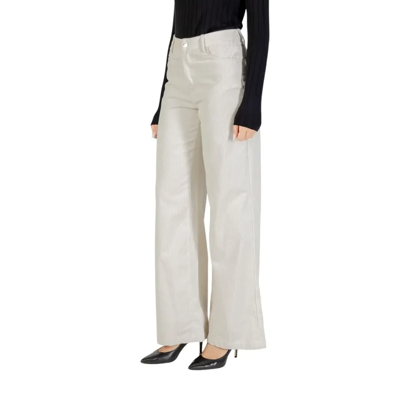Pantalon en coton blanc Liu Jo pour femmes avec poches