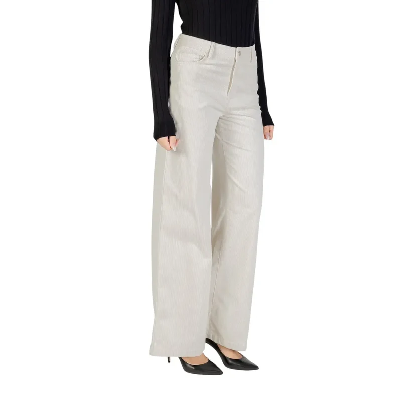 Pantalon en coton blanc Liu Jo pour femmes avec poches
