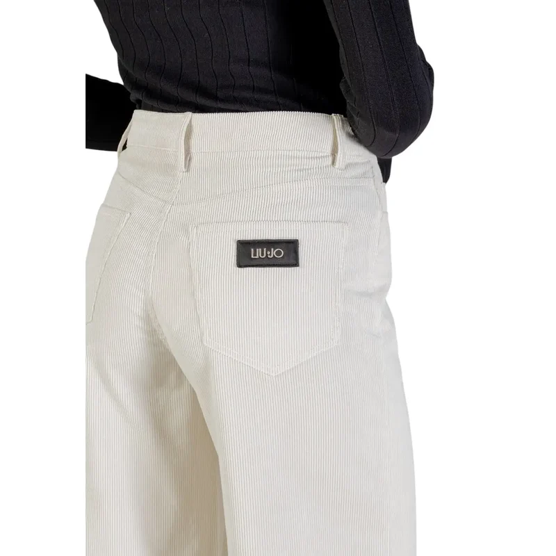 Pantalon en coton blanc Liu Jo pour femmes avec poches
