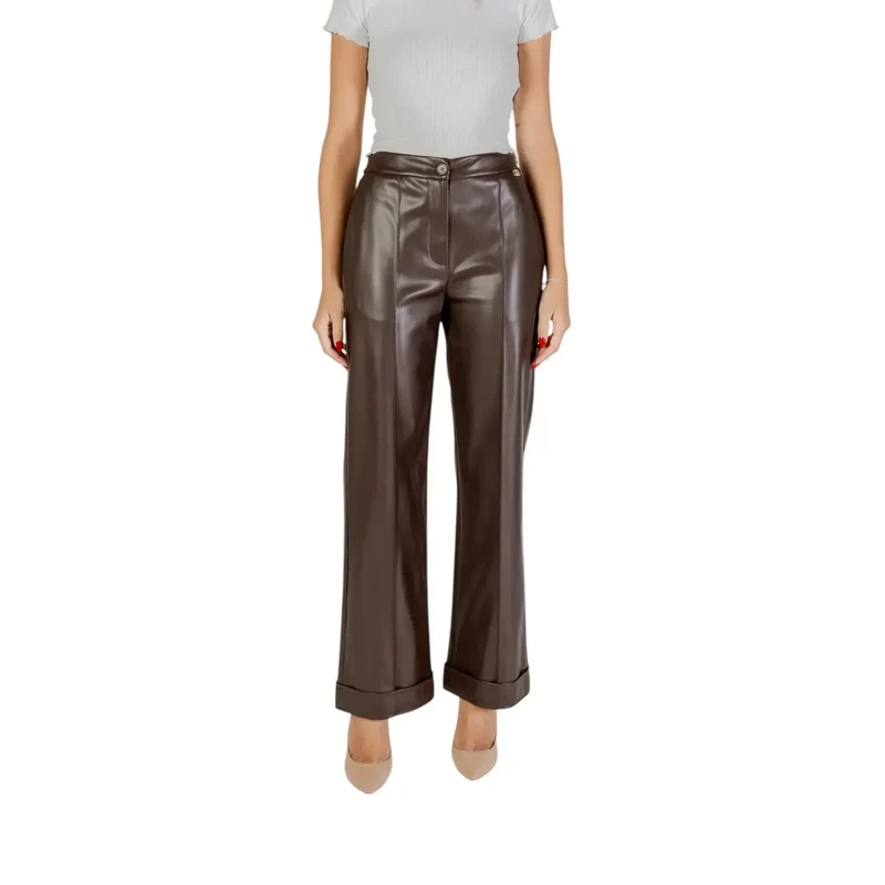 Pantalon pour femmes en polyester marron Liu Jo, automne-hiver MF5069