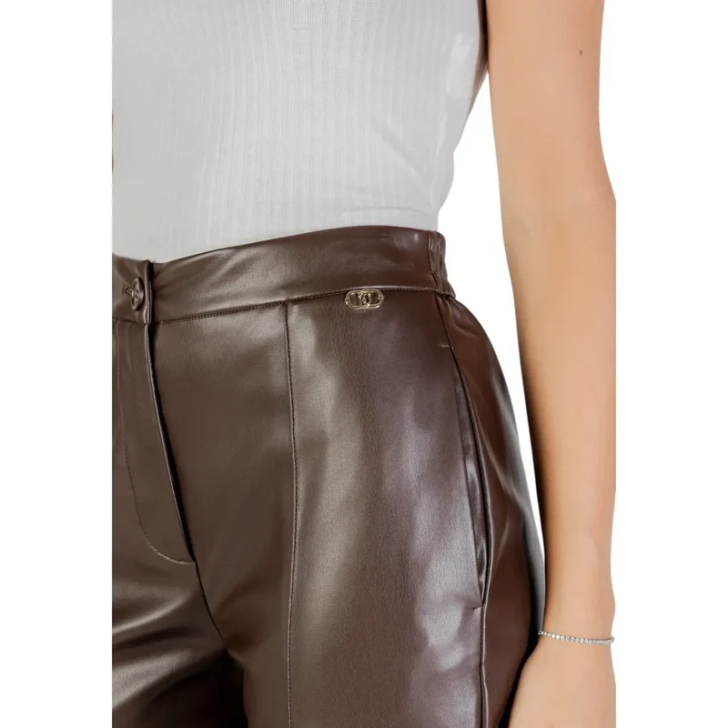 Pantalon pour femmes en polyester marron Liu Jo, automne-hiver MF5069