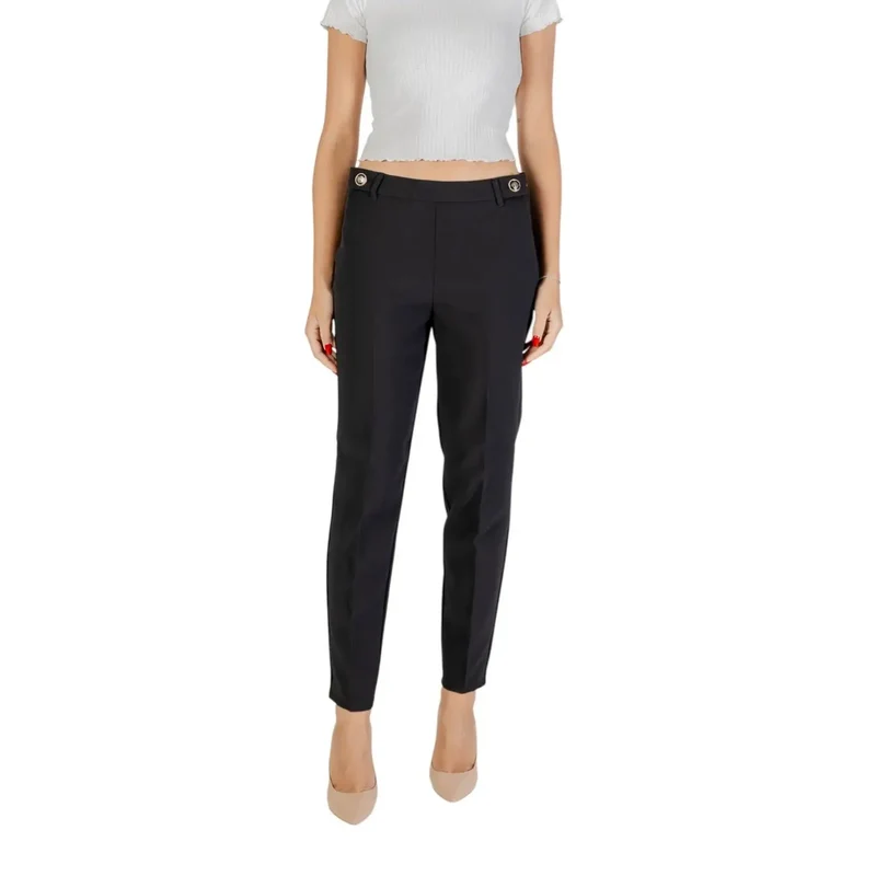 Only pantalons pour femmes en polyester noir, édition automne-hiver