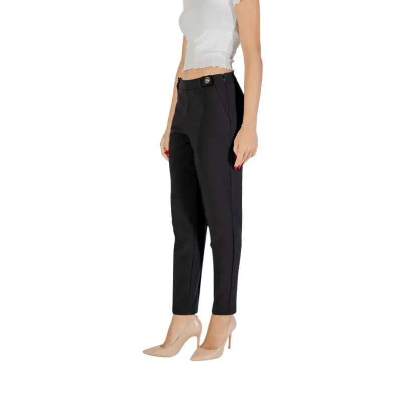 Only pantalons pour femmes en polyester noir, édition automne-hiver
