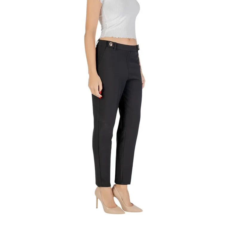 Only pantalons pour femmes en polyester noir, édition automne-hiver