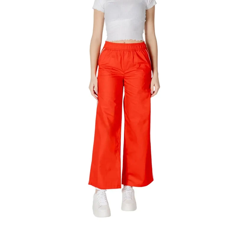 Only pantalons pour femmes en coton rouge, printemps-été 15344272