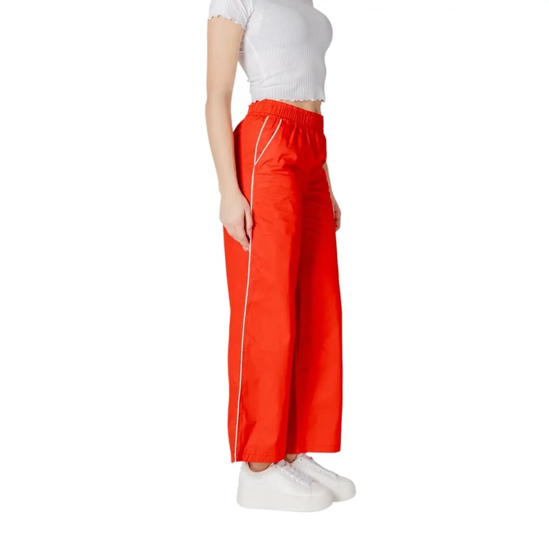Only pantalons pour femmes en coton rouge, printemps-été 15344272
