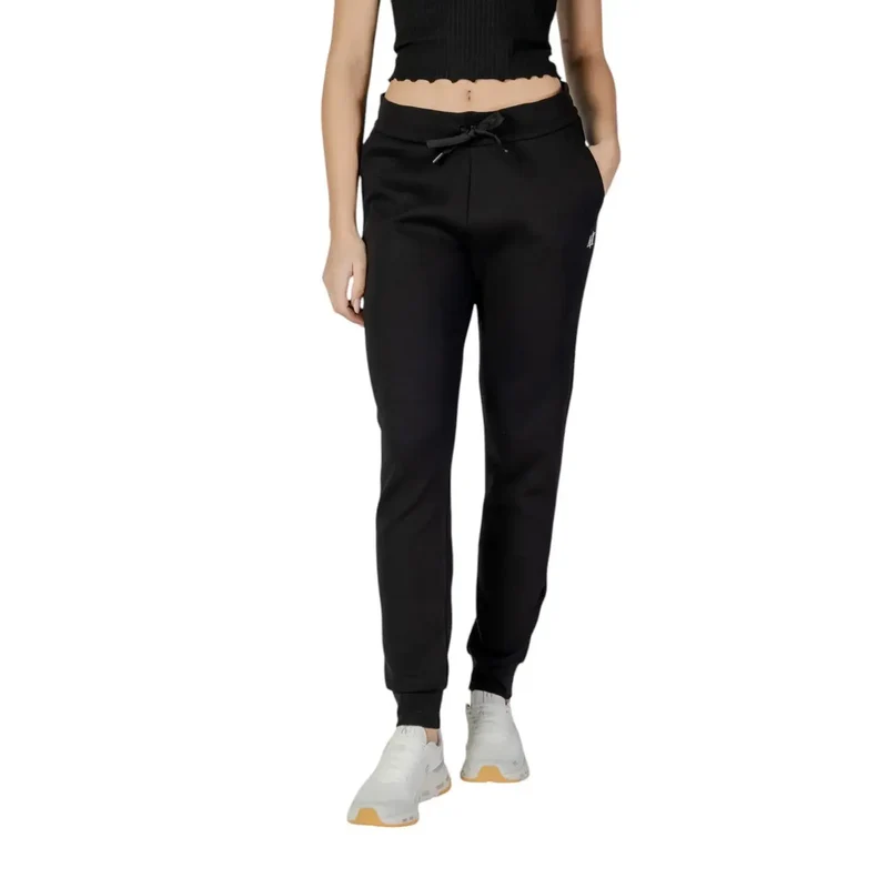Pantalon pour femmes Armani Exchange en coton noir avec détails en dentelle