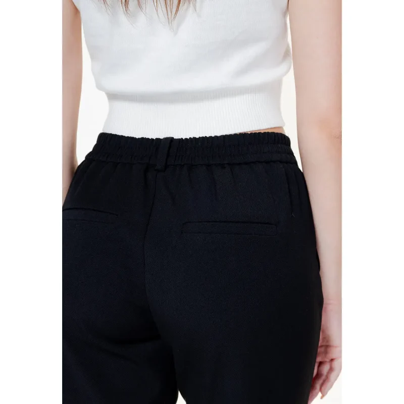Vero Moda Pantalons pour femmes noirs unis à devant plat et poches
