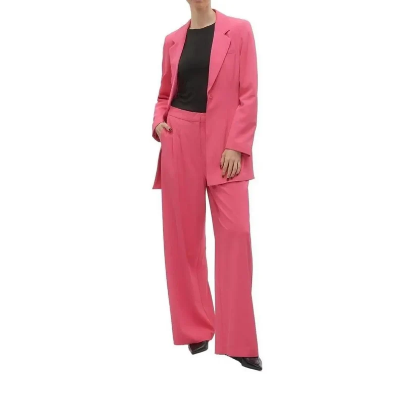 Pantalon à fermeture éclair unie fuchsia Vero Moda pour femmes en polyester, taille 30