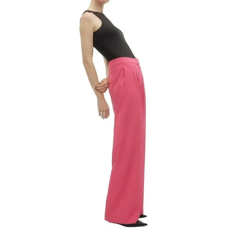 Pantalon à fermeture éclair unie fuchsia Vero Moda pour femmes en polyester, taille 30