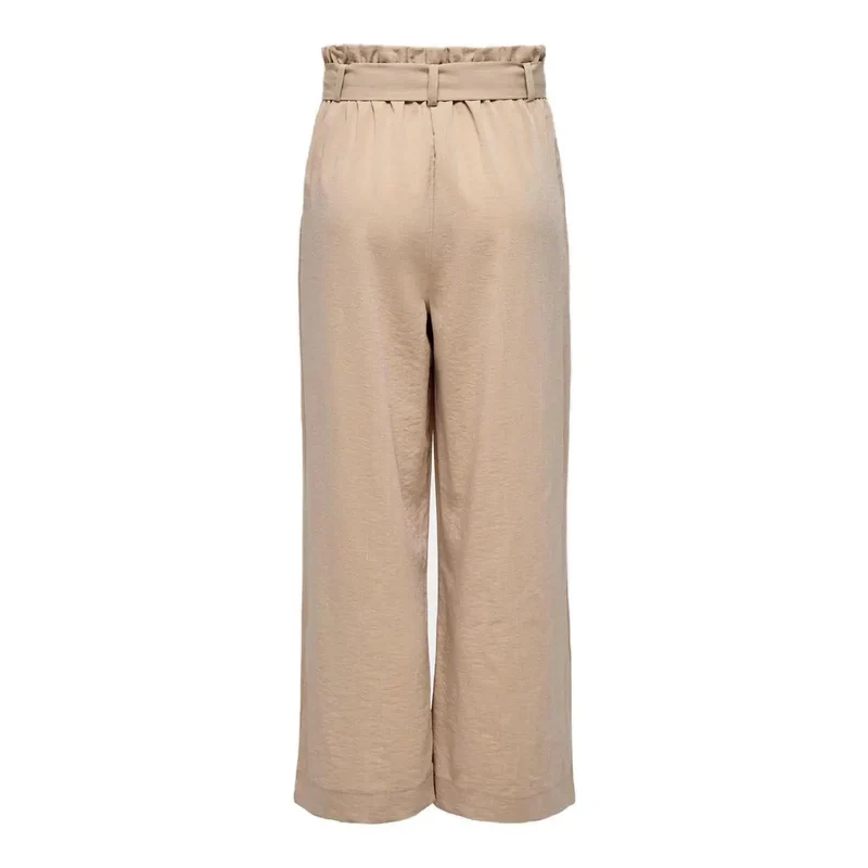 Seules femmes : pantalon beige en dentelle avec poches à l’avant en mélange de viscose