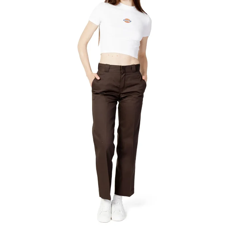 Pantalons pour femmes Dickies en coton mélangé marron WH711475400140
