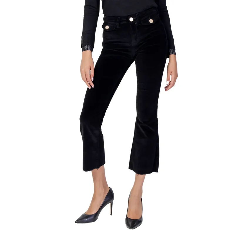 Jean Gaudi pour femmes, pantalon en coton noir 221BD25010