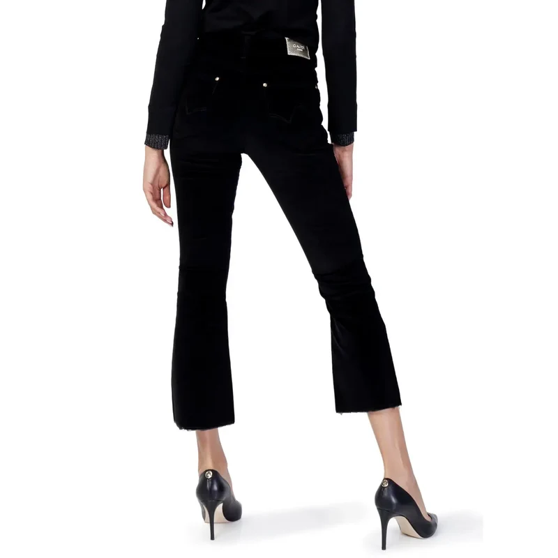 Jean Gaudi pour femmes, pantalon en coton noir 221BD25010