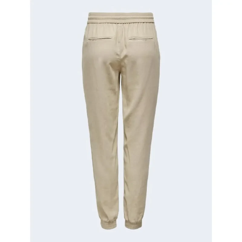 Pantalon en viscose beige pour femmes à dentelle, printemps-été