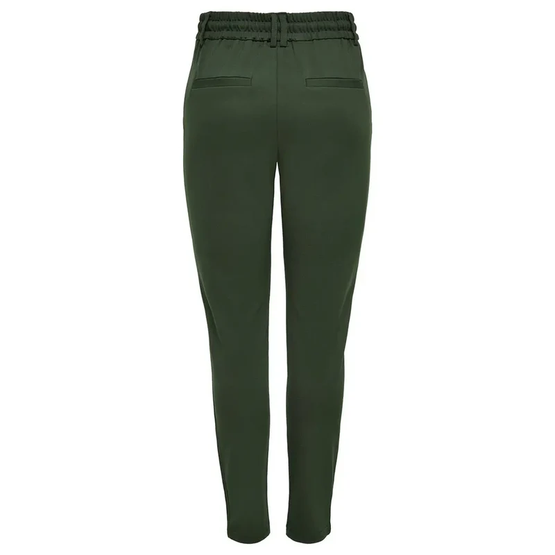 Pantalon pour femmes vert uni avec lacets en mélange de viscose, taille S