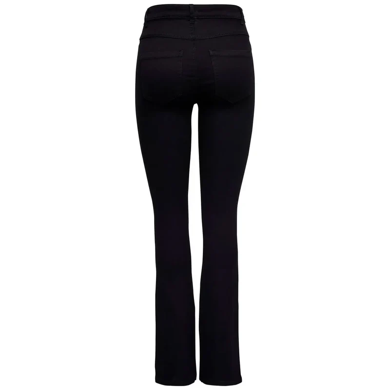 Pantalon pour femmes en coton noir mélangé, avec poches
