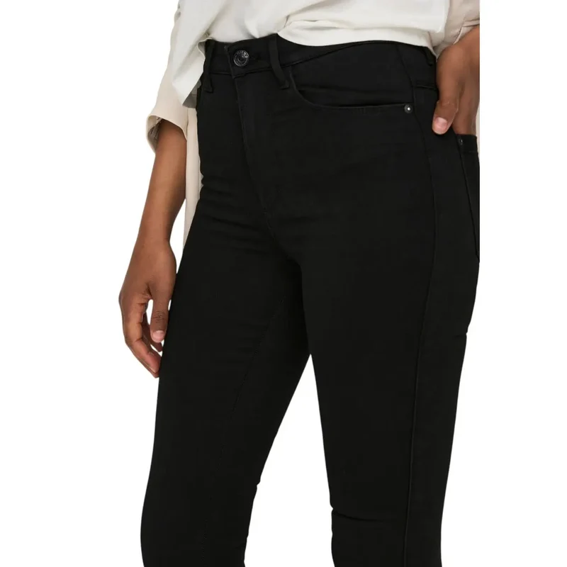 Pantalon pour femmes en coton noir mélangé, avec poches