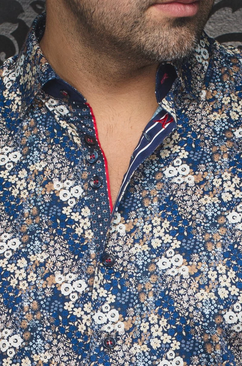Manches Courtes | MORRIS, Navy Tobacco