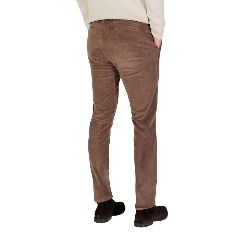 Pantalons en coton mélangé marron pour hommes Borghese Automne Hiver Taille VL08