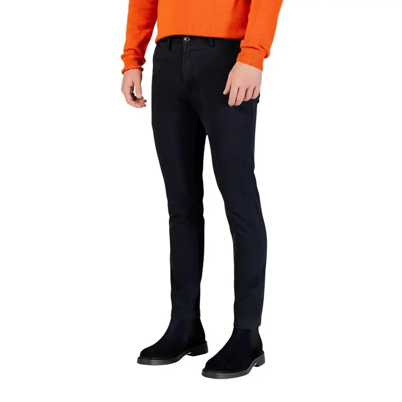 Pantalons en coton bleu pour hommes Borghese Automne Hiver Taille M