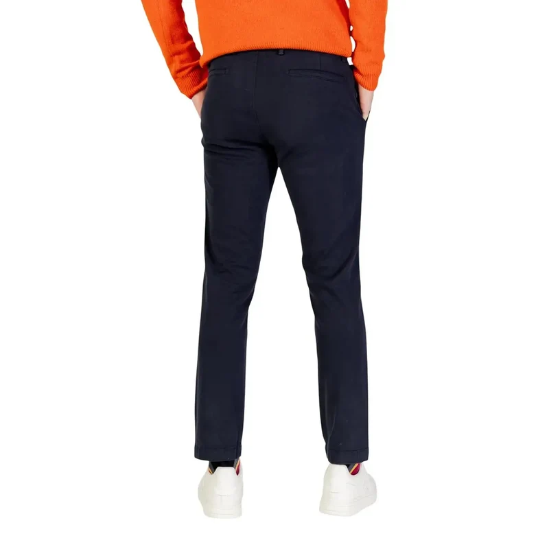 Pantalons pour Hommes Borghese Bleu Coton Élastique Pantalons Décontractés