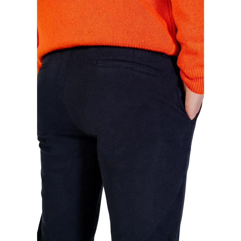 Pantalons pour Hommes Borghese Bleu Coton Élastique Pantalons Décontractés