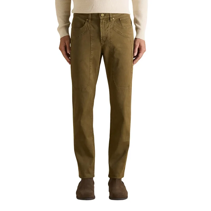 Pantalons pour Hommes Jeckerson Brun Mélange Coton Lyocell Taille U006