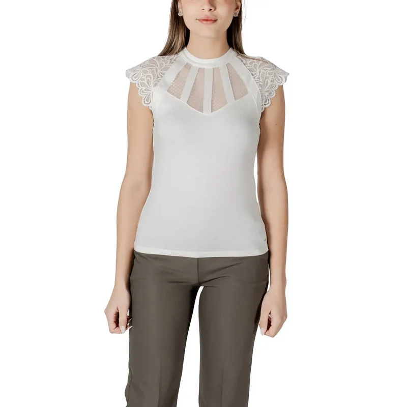 Blouse sans manches à col roulé noire Morgan De Toi pour femmes