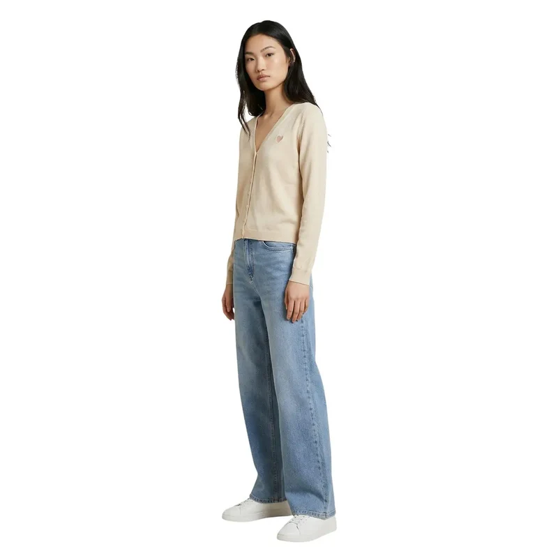 Cardigan long beige à boutons Jacqueline De Yong
