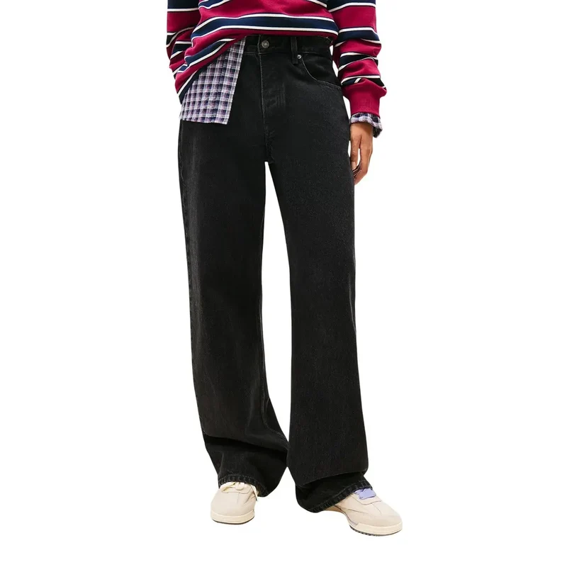 Jeans pour femmes Tommy Hilfiger en coton bio noir