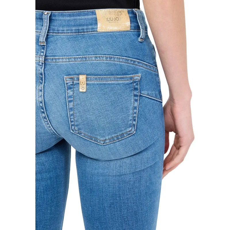 Jean femme Liu Jo en coton mélangé bleu