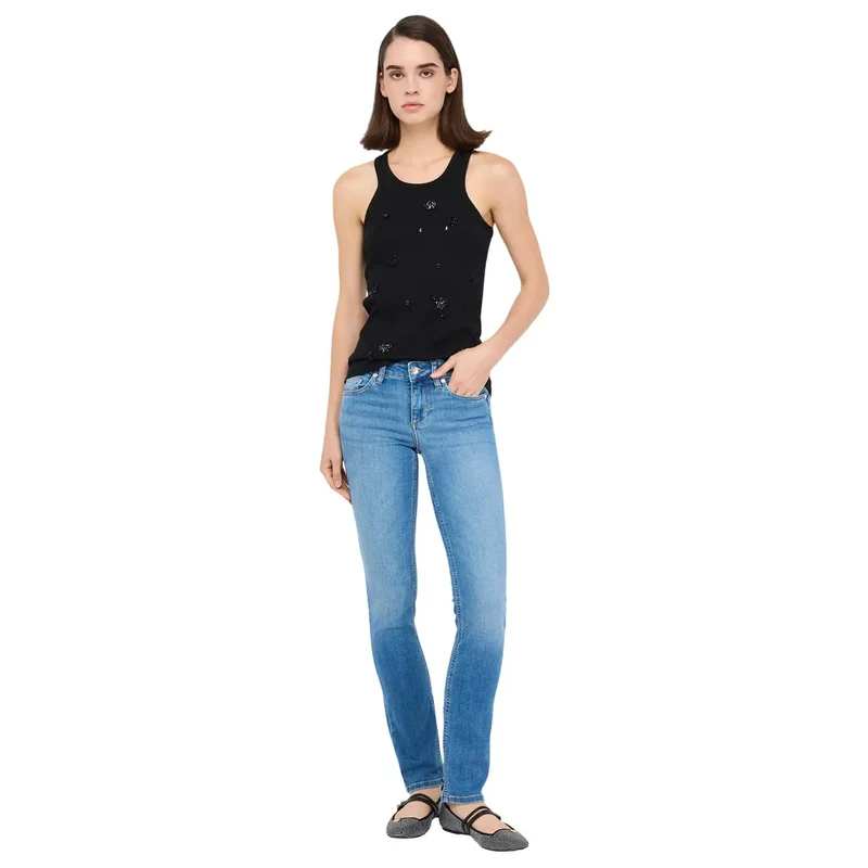 Jean femme Liu Jo en coton mélangé bleu
