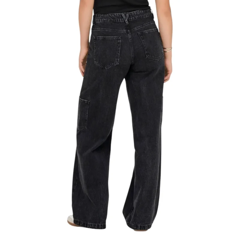 Jeans en coton noir mélangé pour femmes
