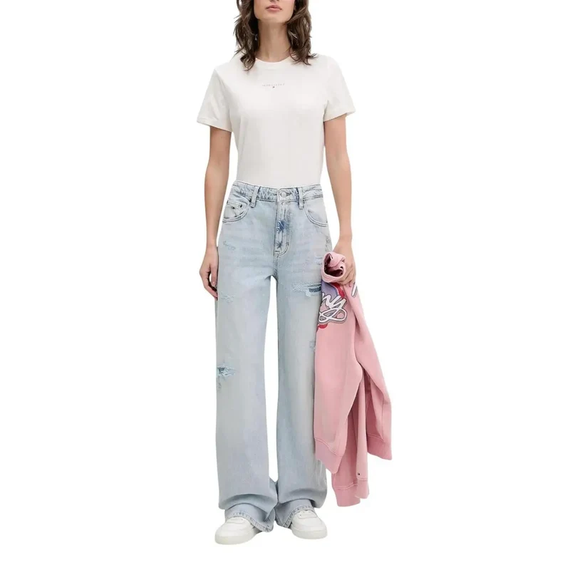 Jean slim bleu clair déchiré pour femme Tommy Hilfiger