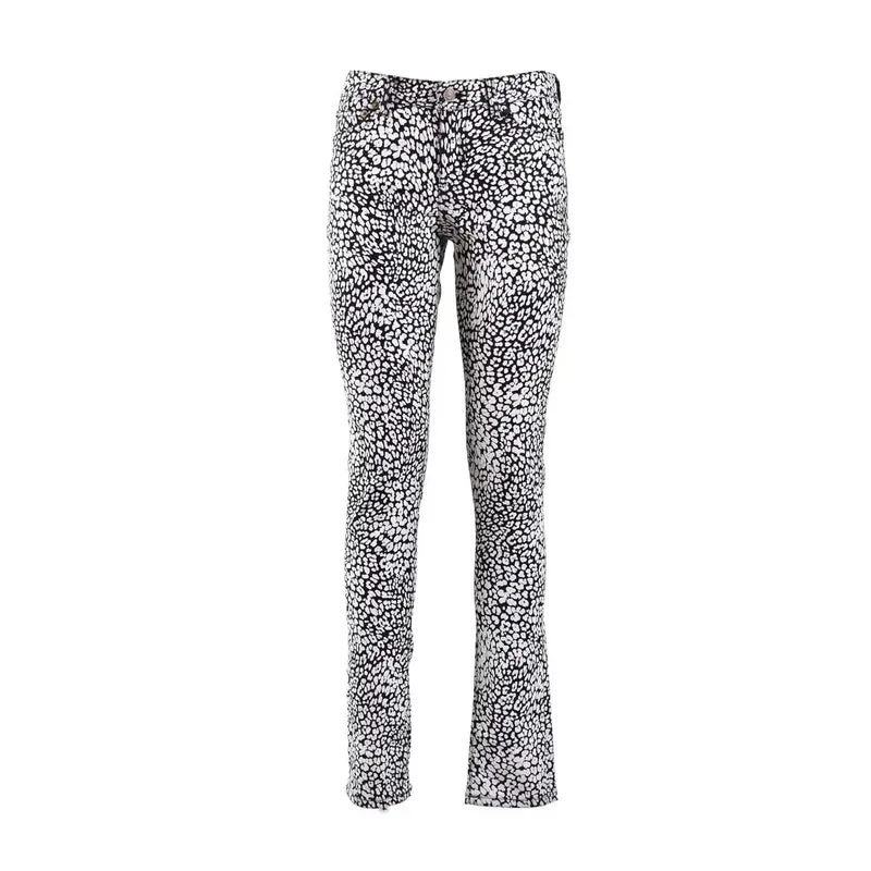 Jean Femme à Imprimé Léopard Blanc Saint Laurent
