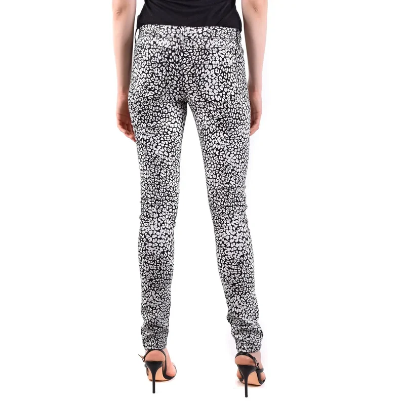 Jean Femme à Imprimé Léopard Blanc Saint Laurent